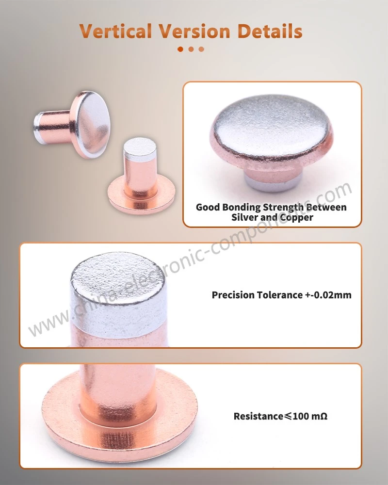Flat Silver Trimetal Contacts Vertical Version Details Flat Silver Trimetal Contacts Vertical Version Details