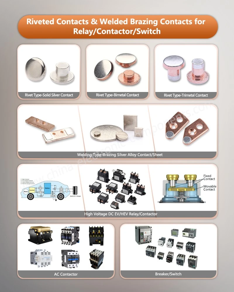 Welding Rivet Contacts for Relay Contactor Switch Welding Rivet Contacts for Relay Contactor Switch