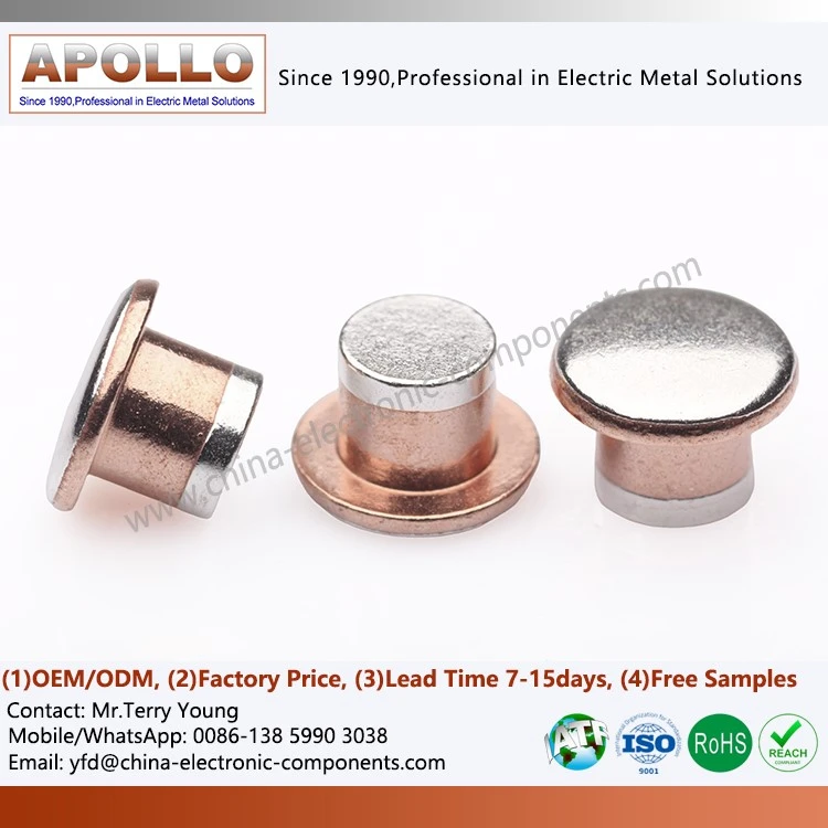 Customized Tri-metal Contact Rivets Customized Tri-metal Contact Rivets