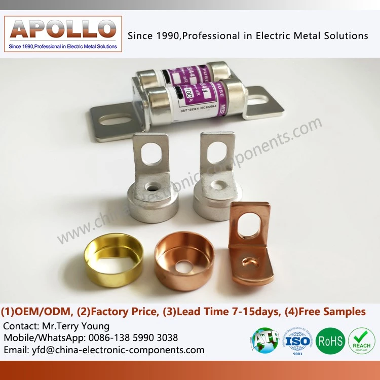 Copper Metal End Cap and Fuse Link Contact Copper Metal End Cap and Fuse Link Contact