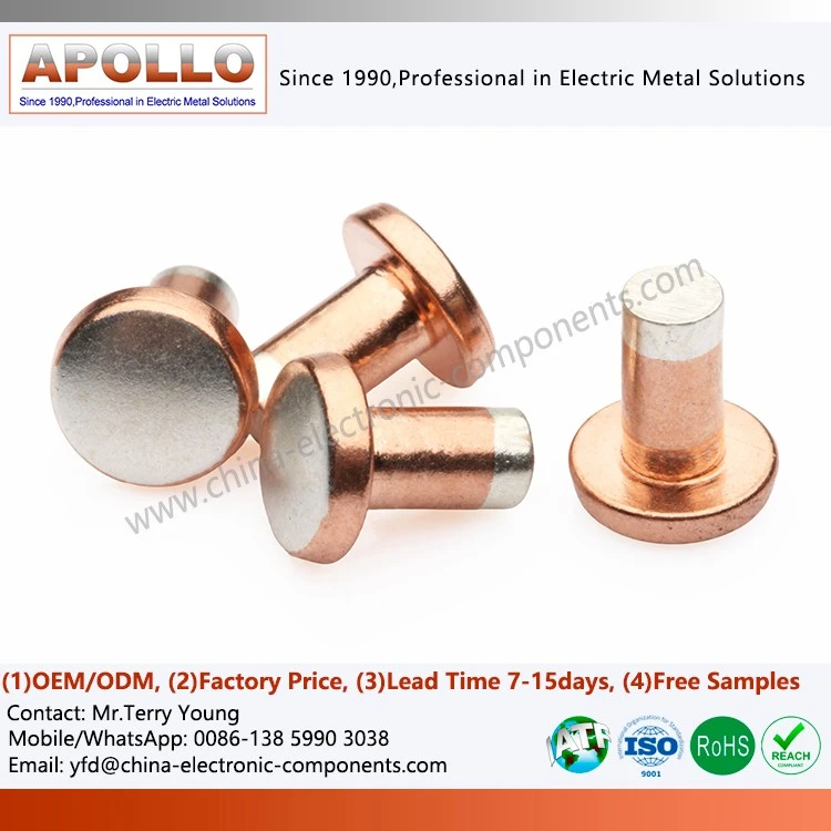 Trimetal Silver Alloy Copper Contact Rivet